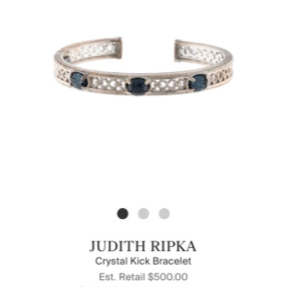 JUDITH RIPKA HEMATITE KICK BACK HINGED BANGLE S-M - Picture 1 of 5